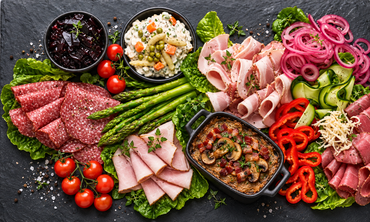 Delikatessens pølsebord